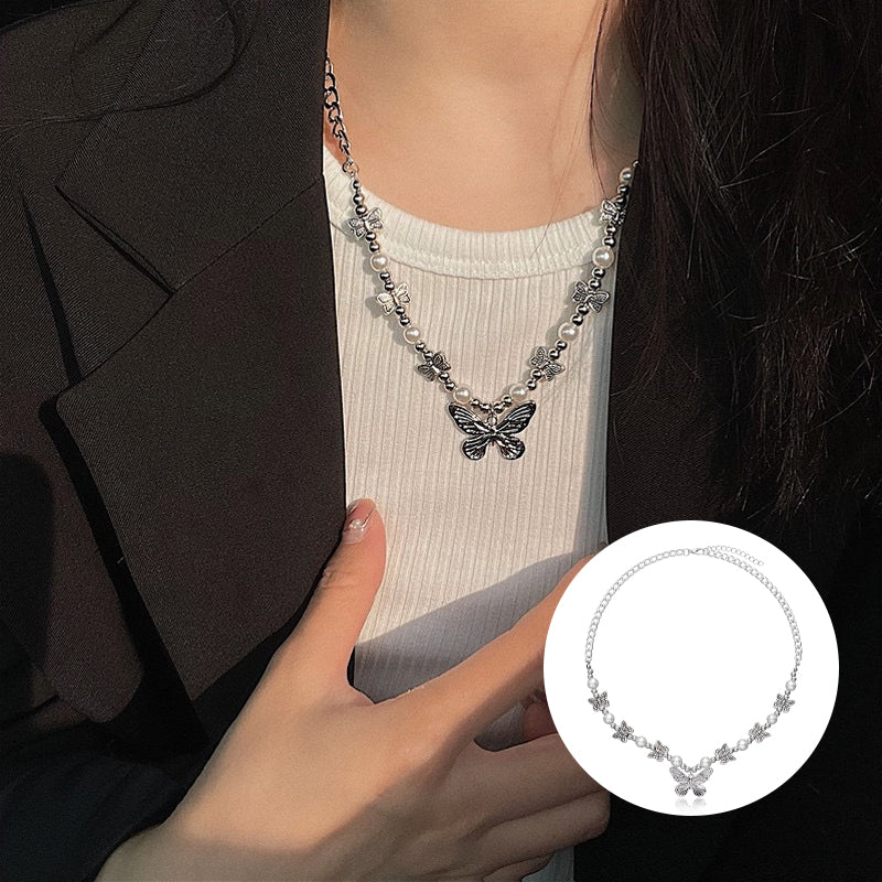Gotische Modische Schmetterlings-Perlenkette für Damen
